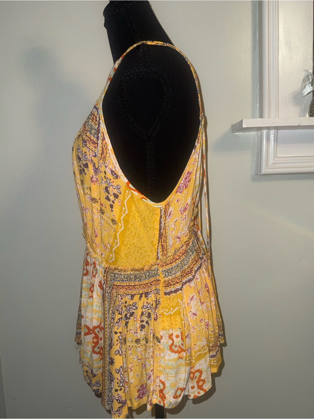 Rachel Zoe Yellow Patchwork Halter Tank Top - Picture 3 of 10